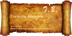 Turóczy Benedek névjegykártya
